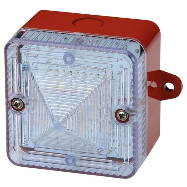 L101HDC024MA0A1R/C E2S L101HDC024MA0A1R/C LED Beacon L101H  24vDC [rd] CLEAR Flash/Steady IP66 16-33vDC w/Lugs